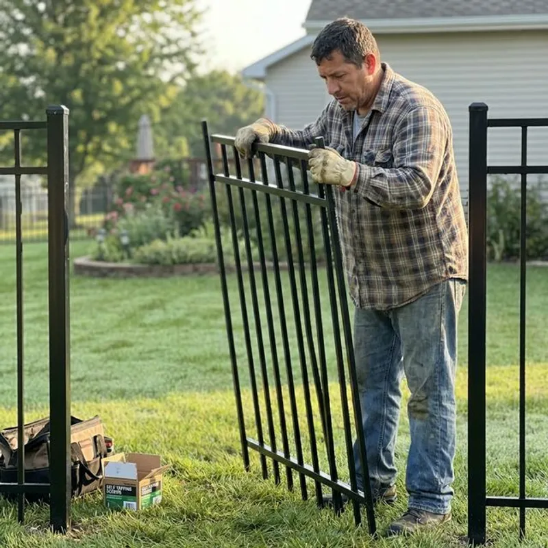 Aluminum Fence Installation installation detail in Bakersfield