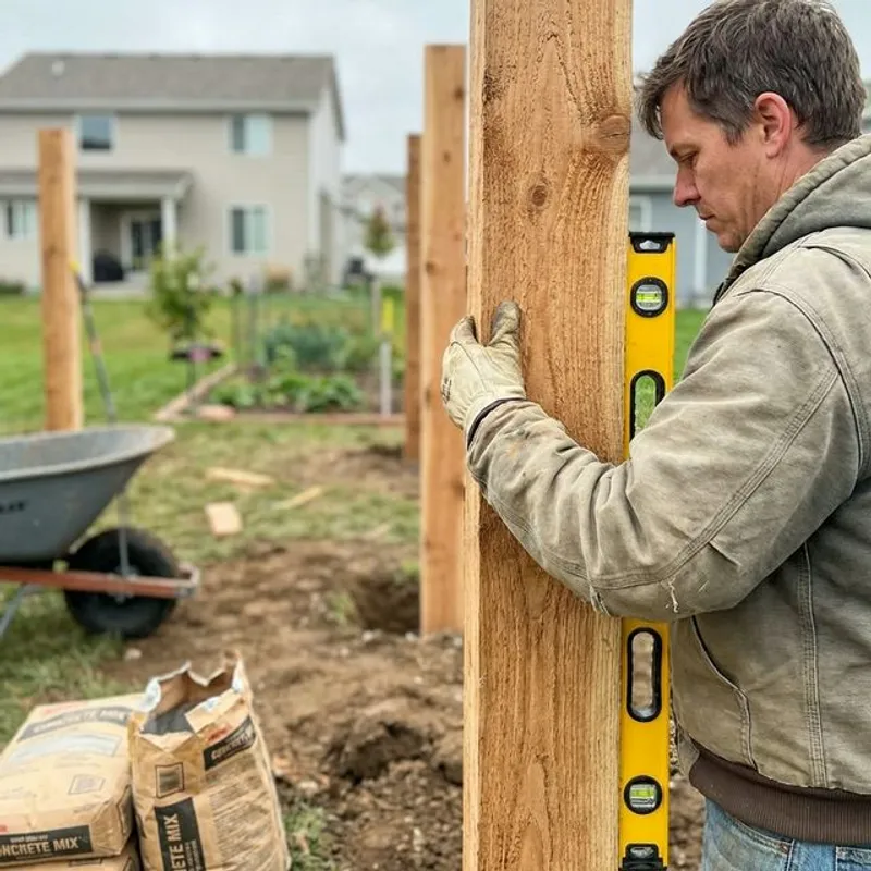 Wood Fence Installation installation detail in Bakersfield
